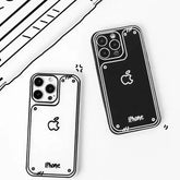 iPhone 16 Pro Max Case - Black Silicone Manga Anime Pattern